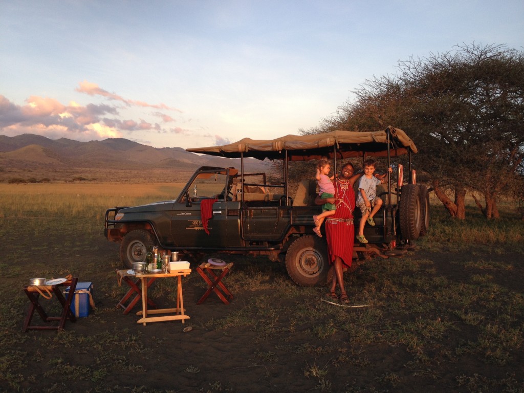 A picnic dinner in the Chyulu Hills.