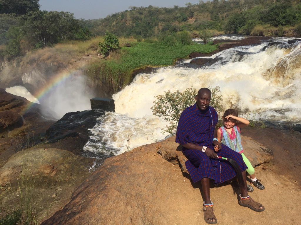 Solomon and Halina at the top of the falls - the first trip to Uganda for both of them!